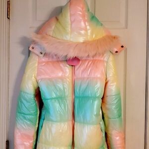 NWT Rainbow 🌈 Puffy Kawaii Coat